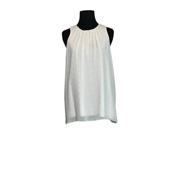 Vince Camuto off white silver sleeveless blouse size Small - Picture 10 of 16